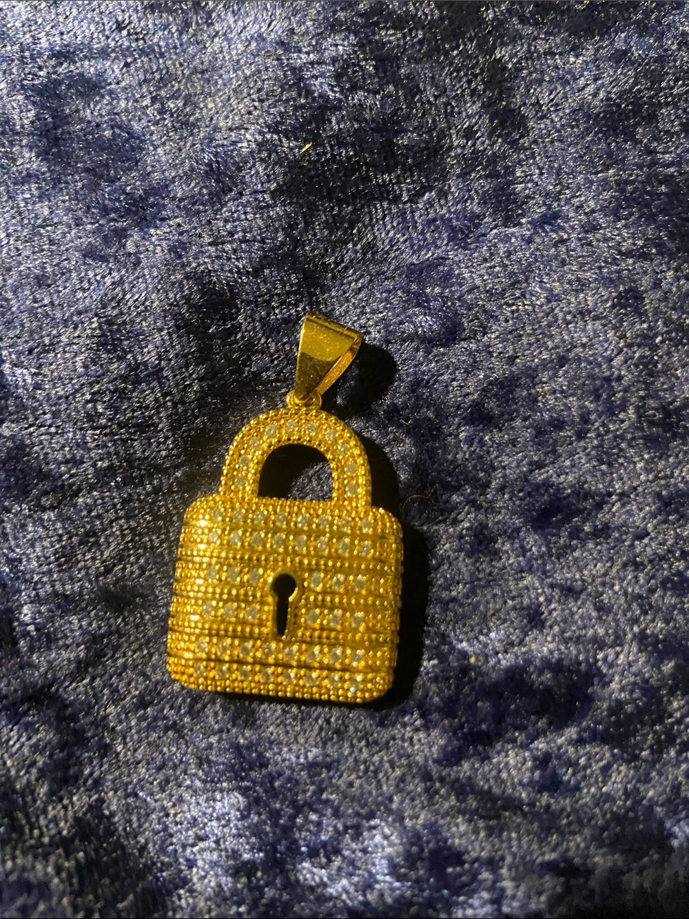 Gold Padlock Pendant Necklace Charm for Women